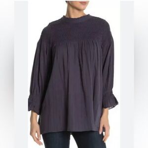Free People Womens Size Small Smocked Tunic Blouse
